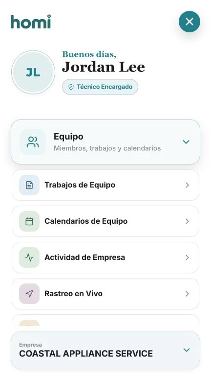 Equipo técnico con trabajos y asignaciones organizadas