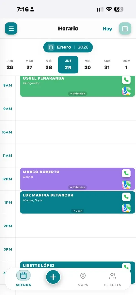 Appointment scheduling for appliance repair technicians — HomiApp scheduling